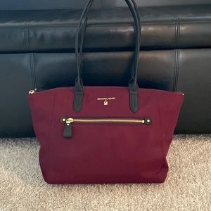 Beautiful Wine Michael Kors Nylon Handbag EUC